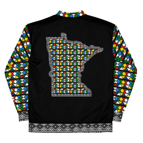 Minnesota Zulu Beads & Mud Cloth Unisex Bomber Jacket