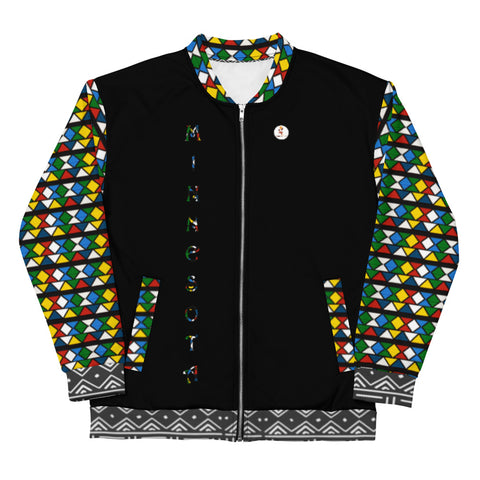 Minnesota Zulu Beads & Mud Cloth Unisex Bomber Jacket