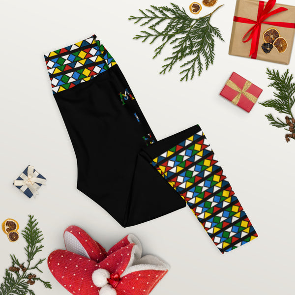 Minnesota Zulu Beads & Mud Cloth Yoga Leggings