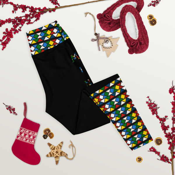 Minnesota Zulu Beads & Mud Cloth Yoga Leggings