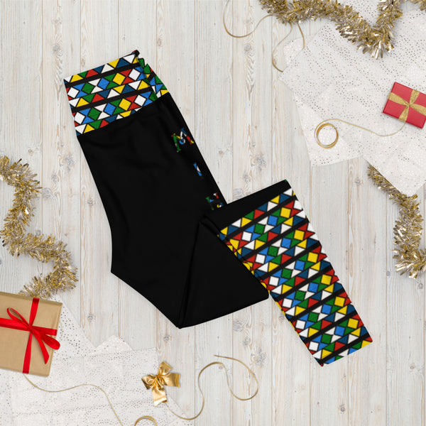 Minnesota Zulu Beads & Mud Cloth Yoga Leggings