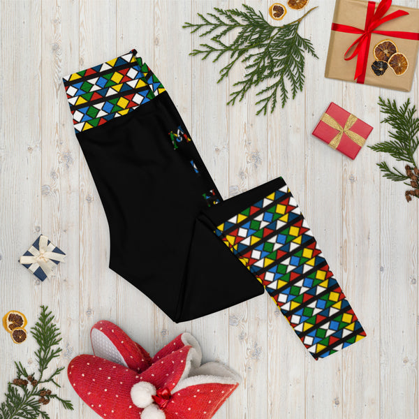 Minnesota Zulu Beads & Mud Cloth Yoga Leggings