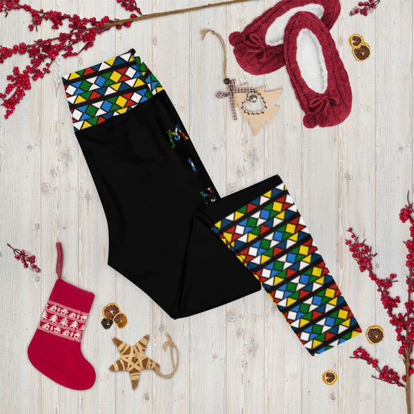 Minnesota Zulu Beads & Mud Cloth Yoga Leggings