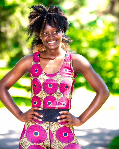 Ankara Circles Crop Top