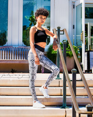 Black & White Kente Yoga Leggings