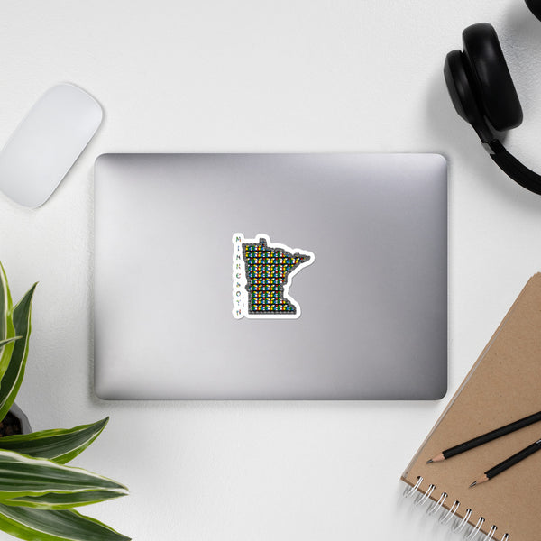Minnesota Zulu Beads Print Bubble-free stickers