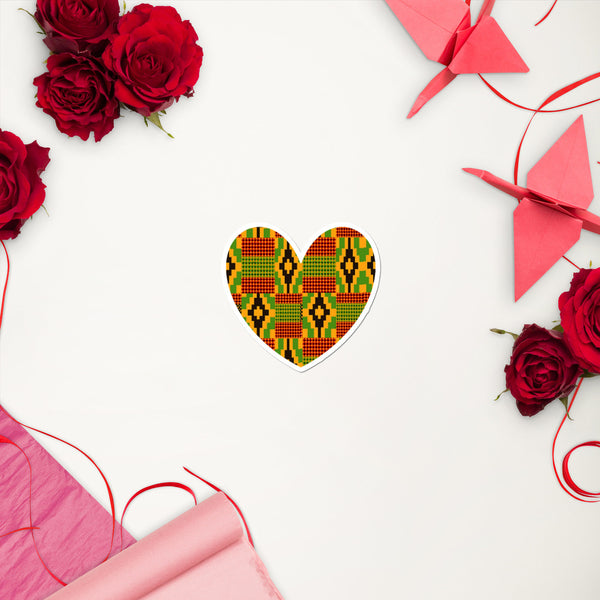 Heart Kente Bubble-free stickers