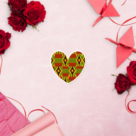 Heart Kente Bubble-free stickers