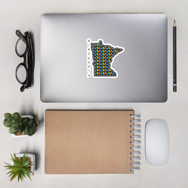 Minnesota Zulu Beads Print Bubble-free stickers