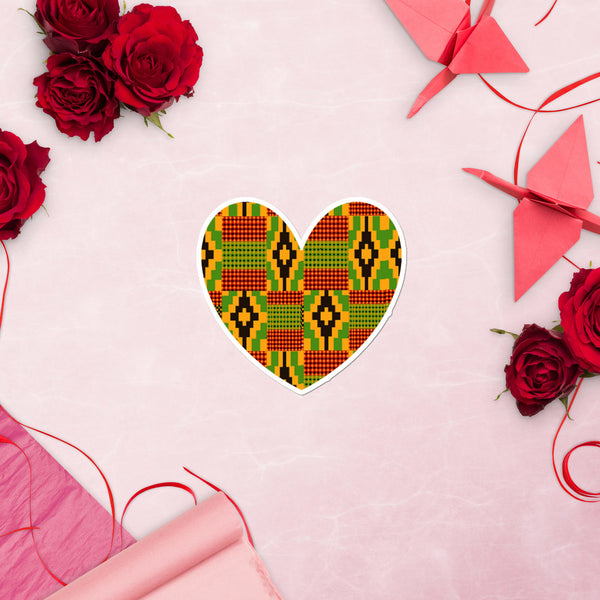 Heart Kente Bubble-free stickers