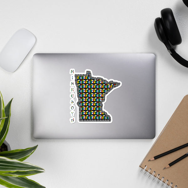 Minnesota Zulu Beads Print Bubble-free stickers