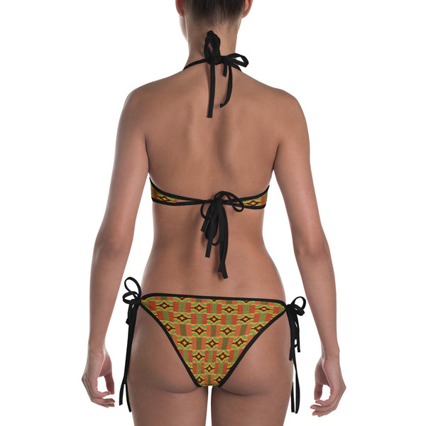 Kente Print Reversible Bikini