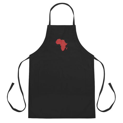 African Map Embroidered Apron