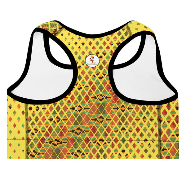 Kente Squares Padded Sports Bra