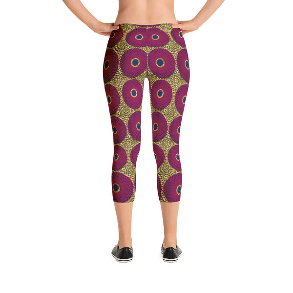 Ankara Circles Capri Leggings