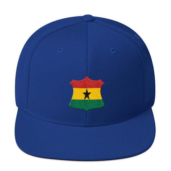 Ghana Flag Crest Badge Snapback Hat