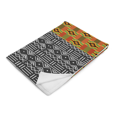Kente and Mud Cloth Throw blanket - 50×60