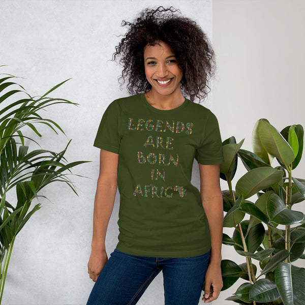 Legends are Born in Africa Zulu Print Short-Sleeve Unisex T-Shirt