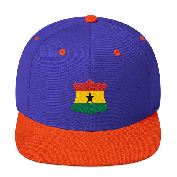 Ghana Flag Crest Badge Snapback Hat