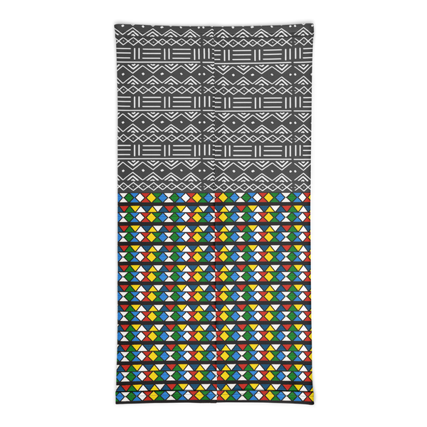 Zulu Beads & Mud Cloth Print Neck gaiter
