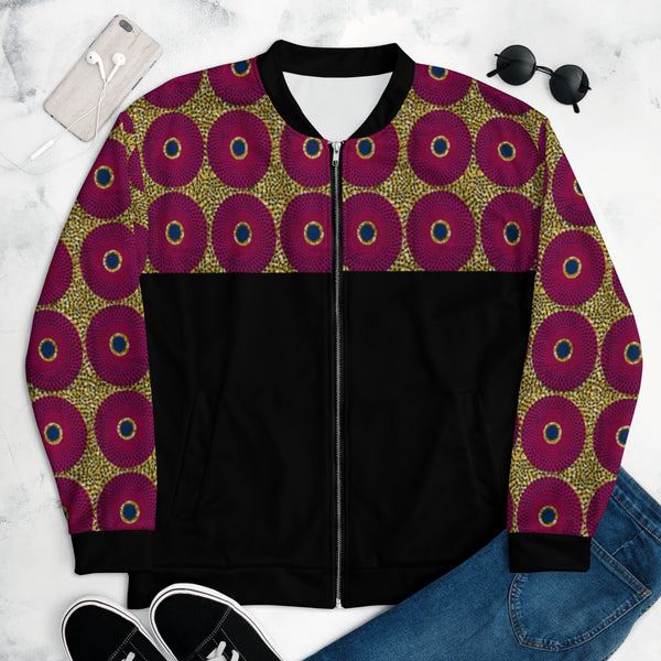 Unisex Ankara Circles Bomber Jacket