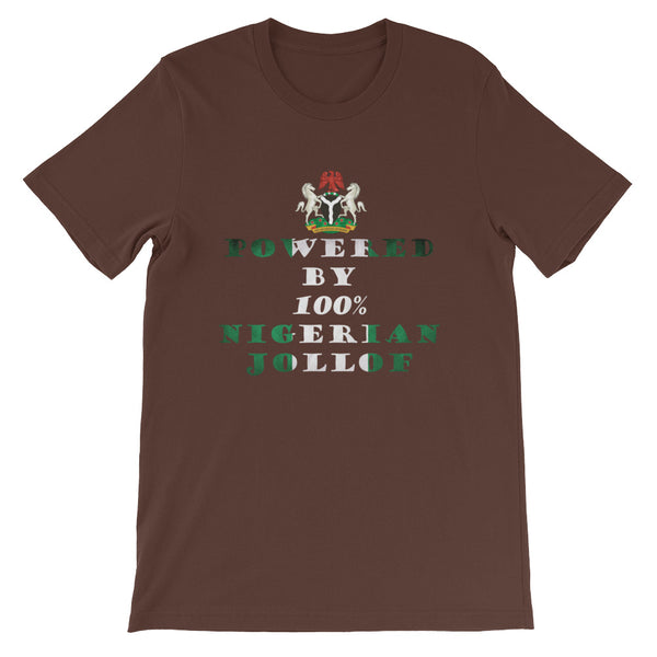 Powered By Nigerian Jollof Rice Unisex T-Shirt