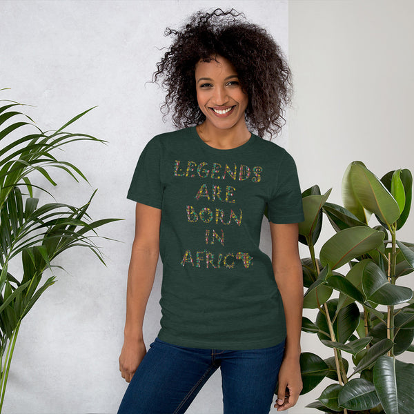 Legends are Born in Africa Zulu Print Short-Sleeve Unisex T-Shirt