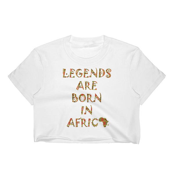 Legends Are Born in Africa Kente Print Women's Crop Top