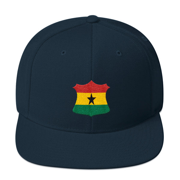 Ghana Flag Crest Badge Snapback Hat