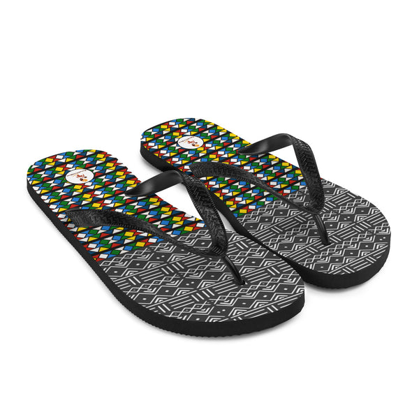 Mud Cloth & Zulu Beads Print Flip-Flops