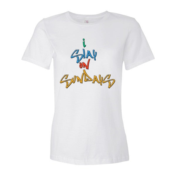 I Slay on Sundays Women's short sleeve t-shirt