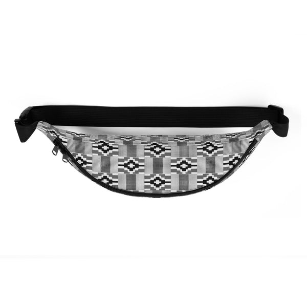 Black & White Kente Print Fanny Pack