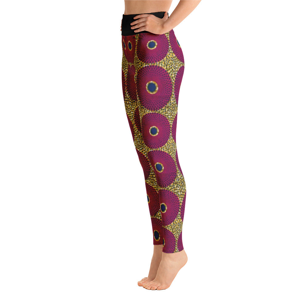 Ankara Circles Yoga Leggings RuvaAfricWear