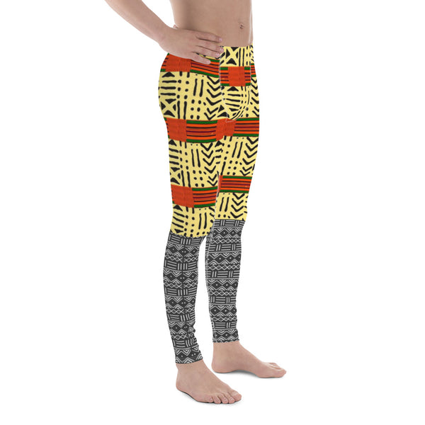 Kente and Mud Cloth Fusion Men's Leggings
