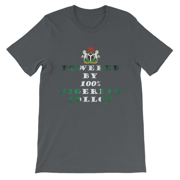 Powered By Nigerian Jollof Rice Unisex T-Shirt