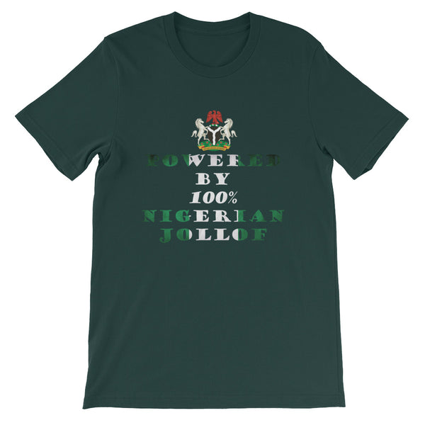 Powered By Nigerian Jollof Rice Unisex T-Shirt