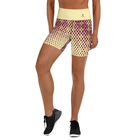 Ankara Square Scatter Yoga Shorts