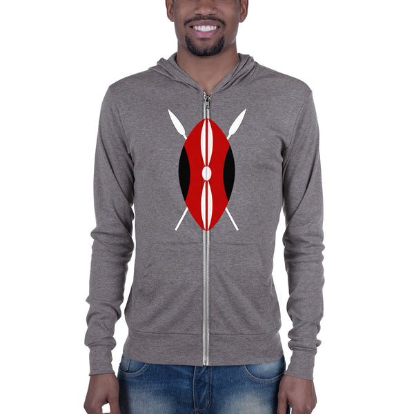 Kenyan Shield Unisex zip hoodie