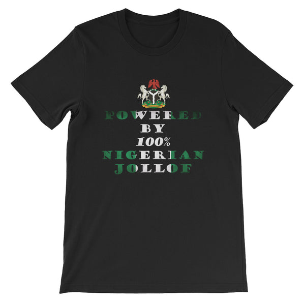 Powered By Nigerian Jollof Rice Unisex T-Shirt