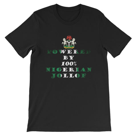 Powered By Nigerian Jollof Rice Unisex T-Shirt