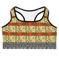 Kente and Mud Cloth Fusion Sports bra