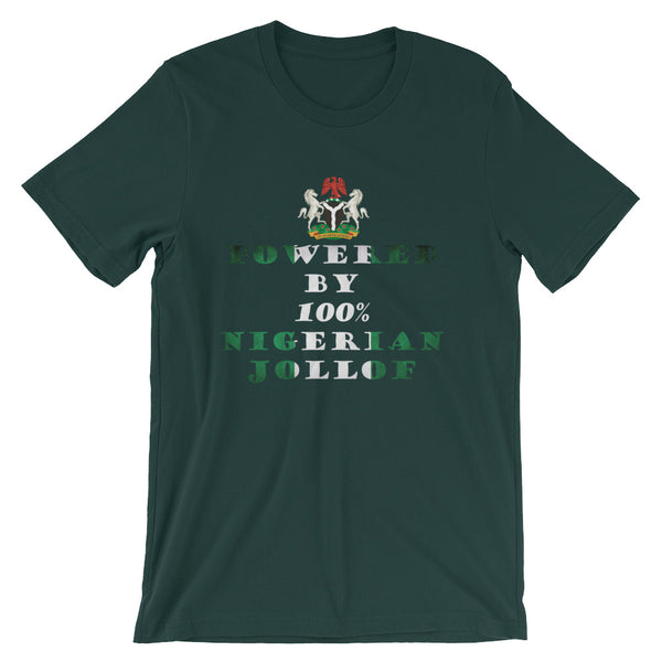 Powered By Nigerian Jollof Rice Unisex T-Shirt