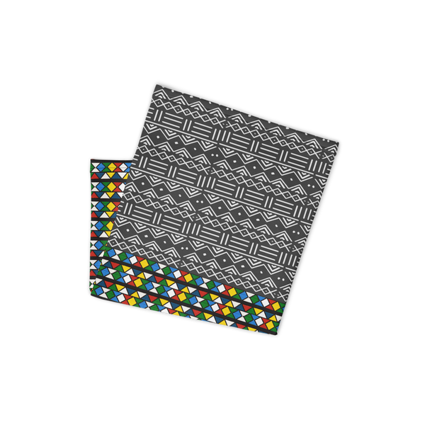 Zulu Beads & Mud Cloth Print Neck gaiter