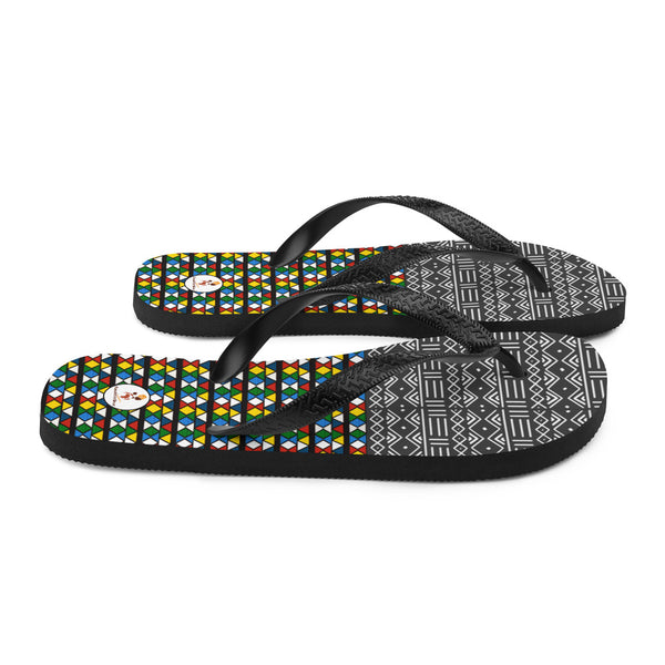 Mud Cloth & Zulu Beads Print Flip-Flops