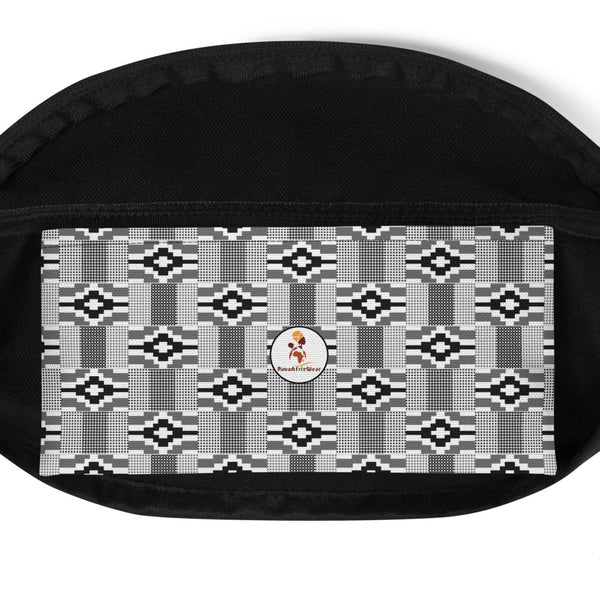 Black & White Kente Print Fanny Pack