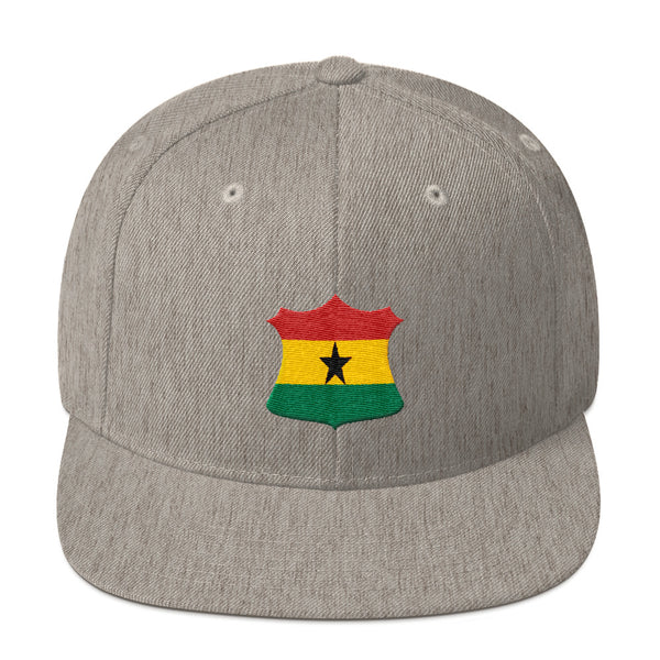 Ghana Flag Crest Badge Snapback Hat