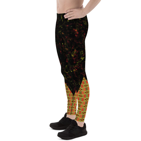 Men's Spray Paint and Kente Leggings