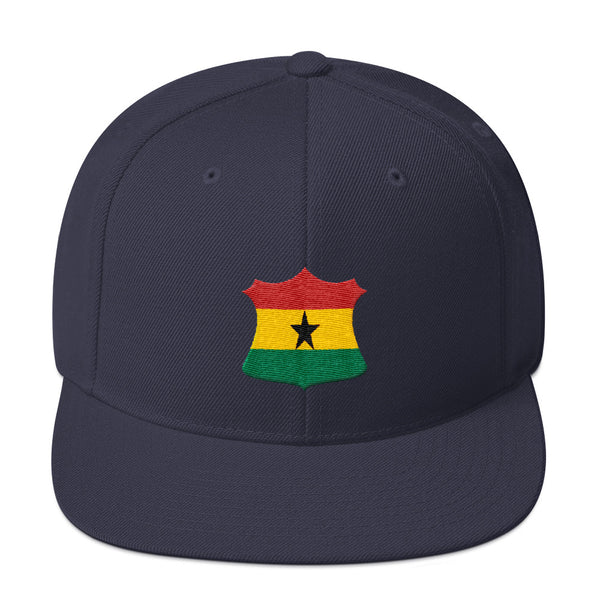 Ghana Flag Crest Badge Snapback Hat