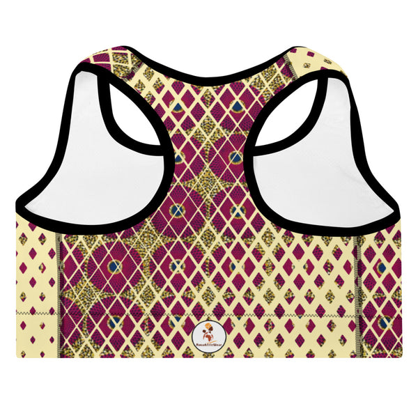 Ankara Square Scatter Padded Sports Bra
