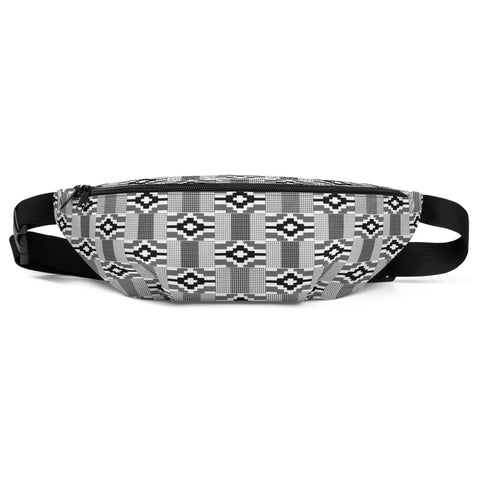 Black & White Kente Print Fanny Pack